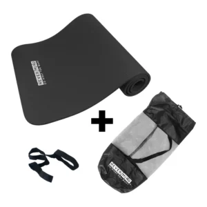 pack de mat de yoga negro de 10 milímetros con bolso de transporte