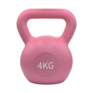 Kettlebell o pesa rusa de 4 kg en color rosado
